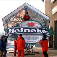 Heineken - Výroba a montáž totemu